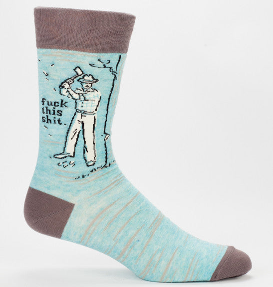 Blue Q Men's Crew Socks Fuck This Shit