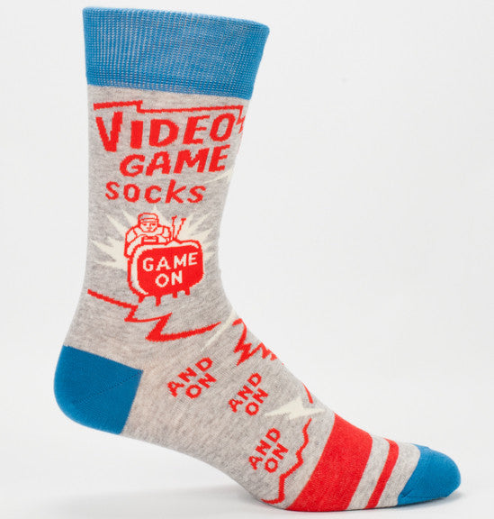 Blue Q Men's Crew Socks Video Game Socks, Game On