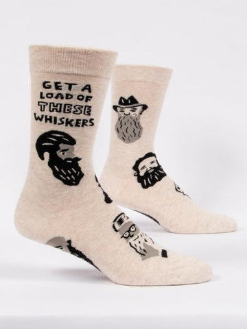 Blue Q Men's Crew Socks Get A Load Of These Whiskers