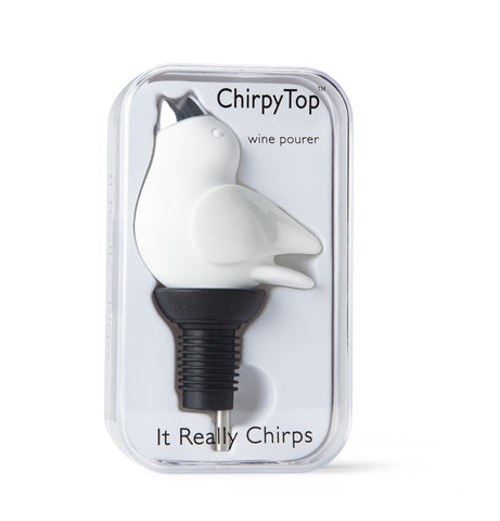 ChirpyTop Wine Pourer White Body and Wings
