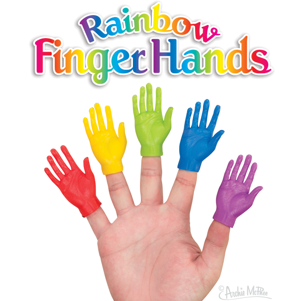 Finger Hands in Rainbow Colors