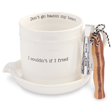 Mud Pie Bacon Cooker Set - Don't Go Bacon My Heart - I Couldn't If I Fried