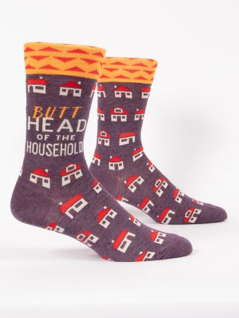 Blue Q Butthead Of The Household Mens Crew Socks