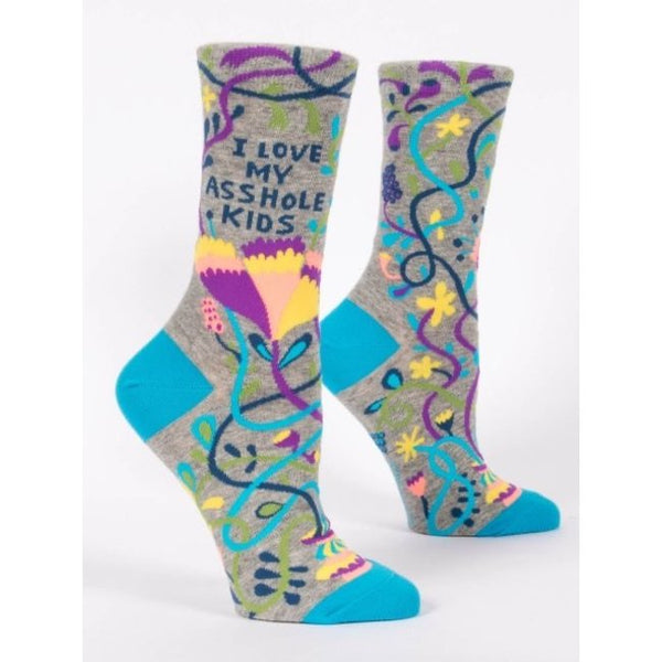 Blue Q I Love My Asshole Kids Womens Crew Socks