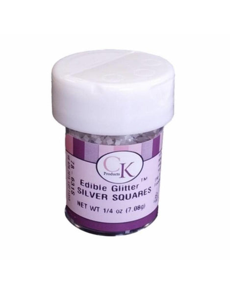 CKP Silver Squares Edible Glitter .25 oz.