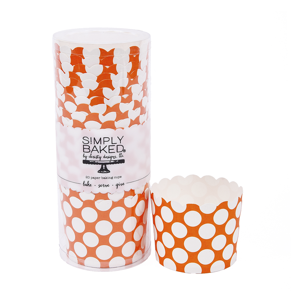 Simply Baked Large Baking Cups Tangerine Dot