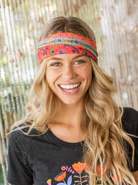 Natural Life Half Bandeau Coral Border Stripe