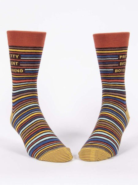 Blue Q Men's Crew Socks Pretty Decent Boyfriend