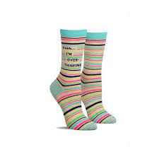 Blue Q Shhh... I'm Overthinking. Womens Crew Socks