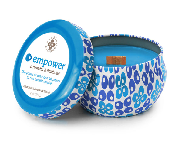Root Seeking Balance Empower Lavanin and Patchouli Travel Candle