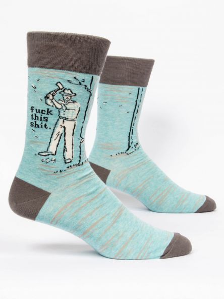 Blue Q Men's Crew Socks Fuck This Shit
