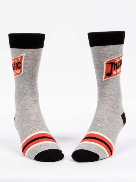 Blue Q Men's Crew Socks Giant Music Snob