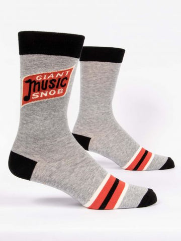Blue Q Men's Crew Socks Giant Music Snob
