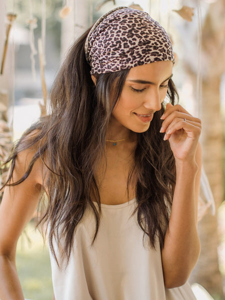 Natural Life Half Bandeau Gray Leopard