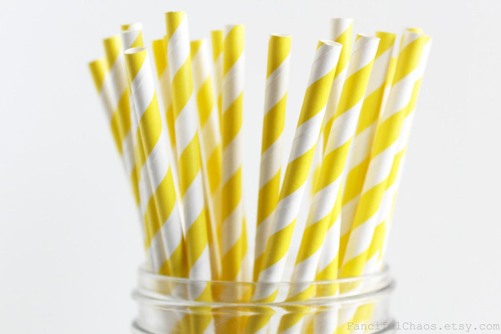 Partypartners Paper Straws Yellow