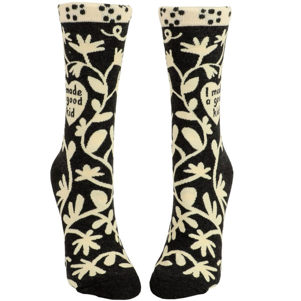 Blue Q Womens Crew Socks I Made A Good Kid