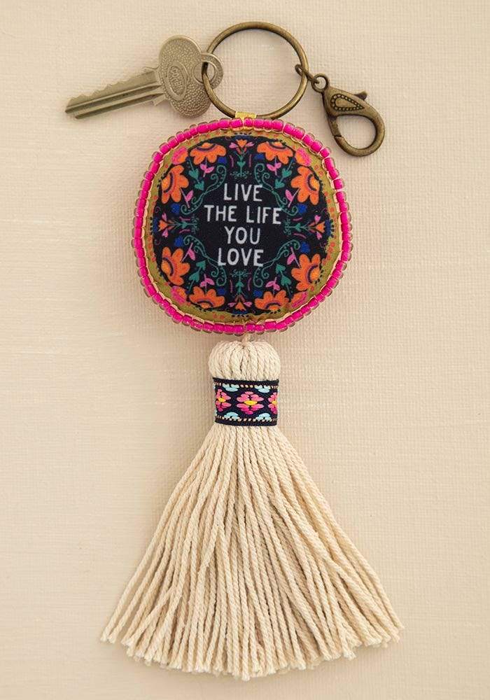 Natural Life Mantra Keychain Live the Life You Love