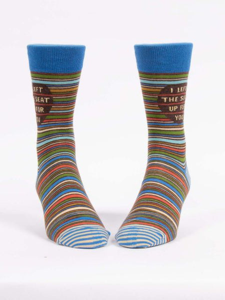 Blue Q Men's Crew Socks I Left The Seat Up For You