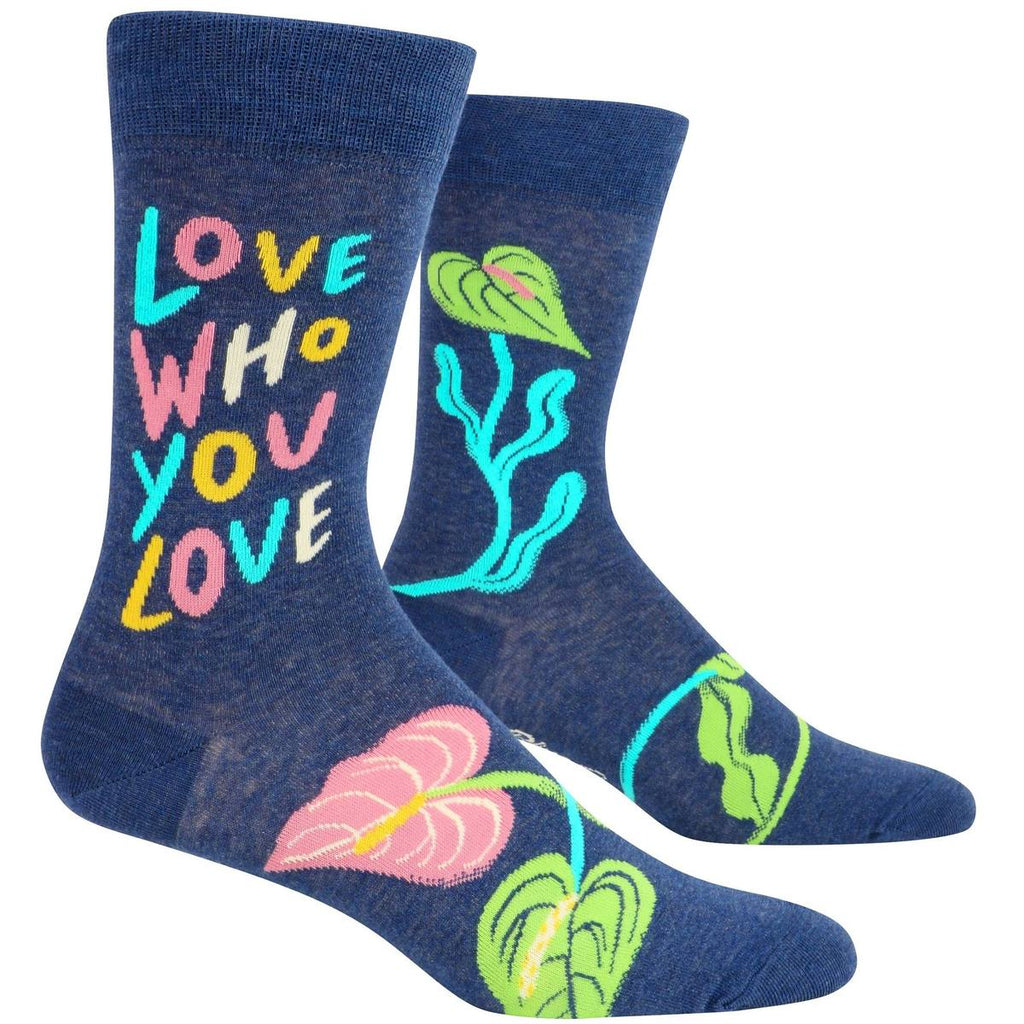 Blue Q Mens Crew Socks Love Who You Love