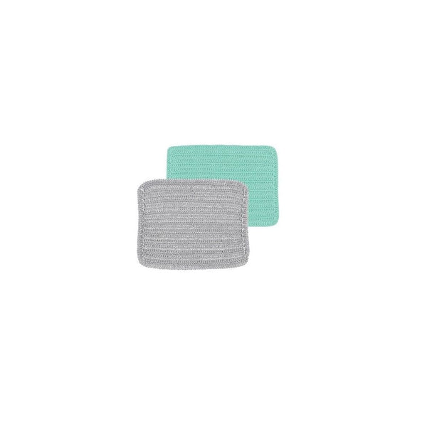 Now Designs Softly Scrub and Scour Set of 2 Silver & Green
