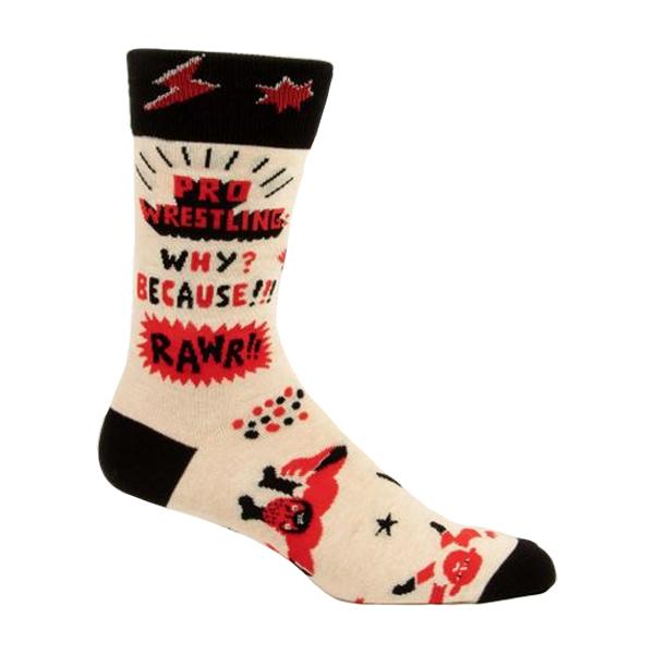 Blue Q Pro Wrestling Mens Crew Socks