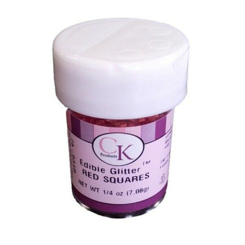 CKP Red Squares Edible Glitter .25 oz.