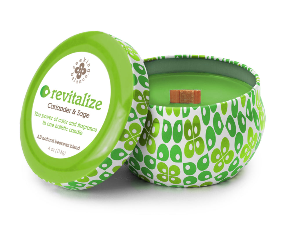 Root Seeking Balance Revitalize Coriander and Sage Travel Candle