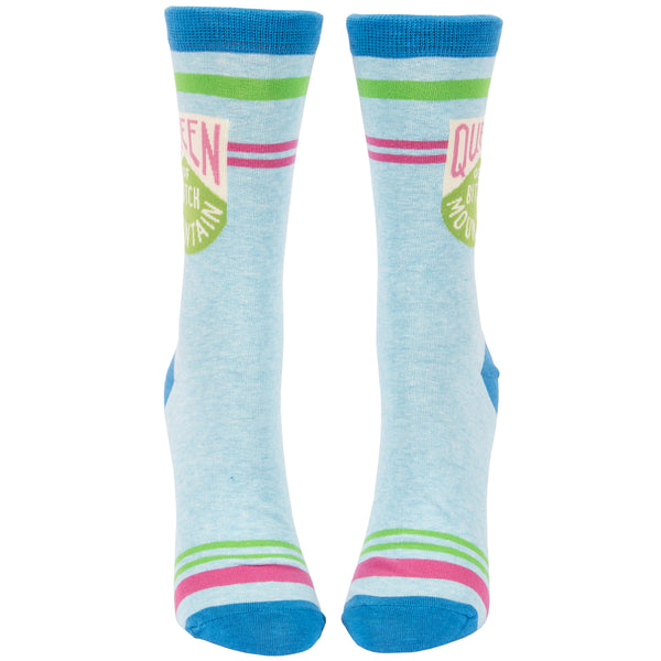 Blue Q Womens Crew Socks Queen Of Bitch Mountain