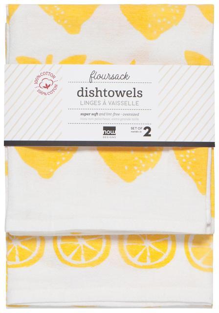Now Designs Flour Sacks Dishtowels Lemon