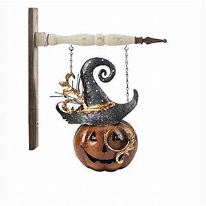 K & K Interiors Metal Jack-o-Lantern Hanging Ornament