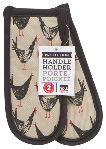 Now Designs Handle Holder Chicken Scratch Set of 2