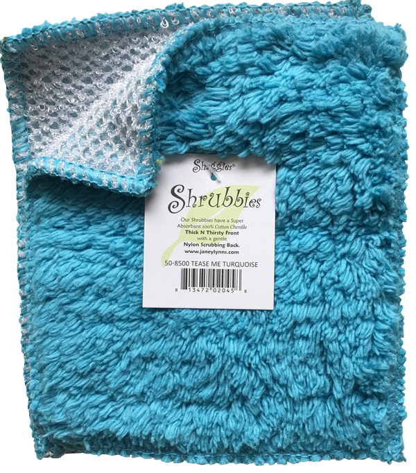 Janey Lynn's Designs Shrubbies Dishcloth Tease Me Turquoise Set of Two